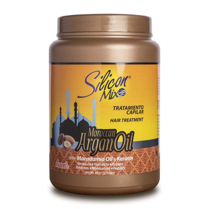 Silicon Mix Moroccan Argan Oil Hair Treatment 60 oz â€“ 100% Pure Argan Oil Rich in Omega 6, Omega 9 & Vitamin E â€“ Macadamia Oil & Keratin for Deep Hydration, Elasticity, Softness & Scalp Health
